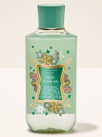 Cremă de corp Magic in the Air Bath & Body Works cu motiv de stele aurii și detalii luminoase