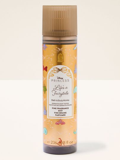 Brumă Life’s a Fairytale – design auriu cu simboluri de prințese și prospețime delicată.