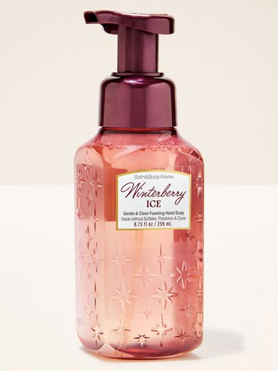 Săpun spumă Winterberry Ice Bath & Body Works cu motiv de stele embosate pe recipient