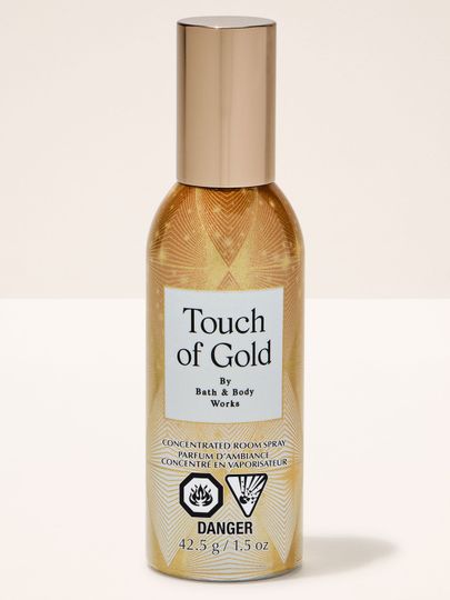 Touch of Gold – spray de cameră Bath & Body Works în sticlă aurie din colecția Touch of Gold