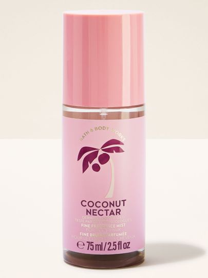 Ceață parfumată pentru corp și păr Coconut Nectar într‑o sticlă roz