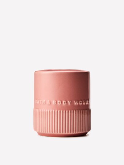 Recipient ceramic pentru bețișoare parfumate Bath & Body Works cu suprafață canelată