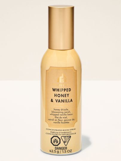 Spray de cameră White Barn Whipped Honey & Vanilla cu capac decorativ auriu
