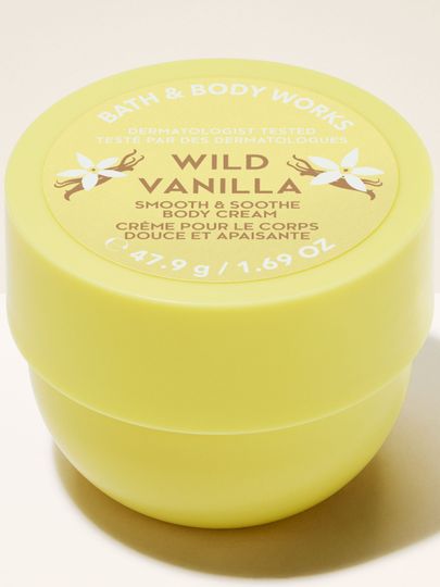 Cremă de corp Wild Vanilla în ambalaj galben