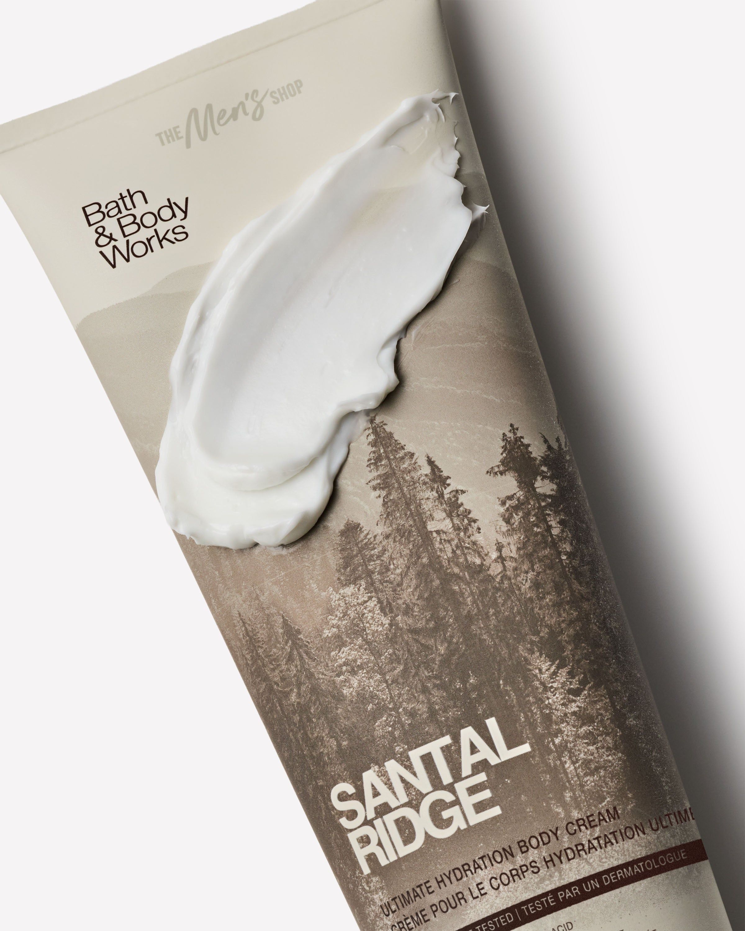Cremă de corp Santal Ridge Bath & Body Works Men's Shop cu motiv de pădure montană