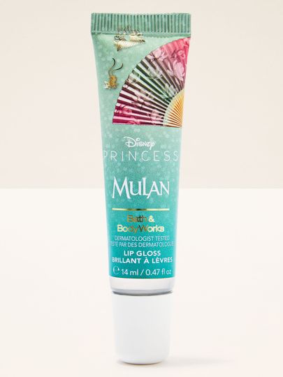 Gloss Mulan Disney Princess – ambalaj verde jad și strălucire delicată pentru buze.